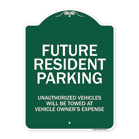 Signmission Unauthorized Vehicles Will Be Towed Heavy-Gauge Aluminum Architectural Sign, 24" x 18", GW-1824-9746 A-DES-GW-1824-9746